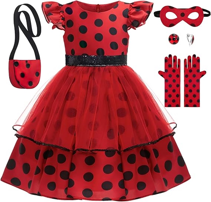 Kids Face Mask - Kostium Cosplay dla Dziewczynek Sukienka w