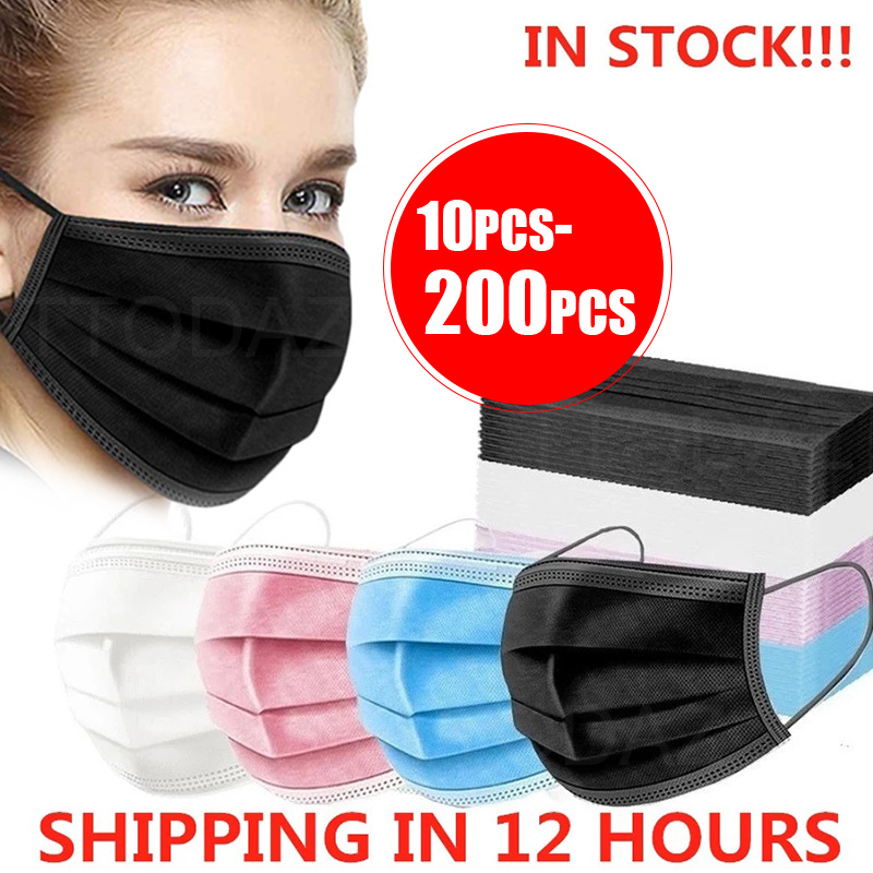 Disposable Mask Blue - 10/50/100/200 szt. Jednorazowa maska ​​Earloop różowa