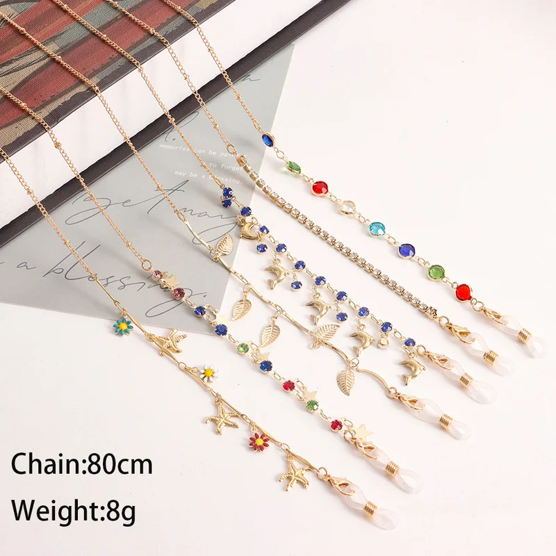 Mask Chain Holder - Modny Łańcuszek do Okularów z Kryształkami,