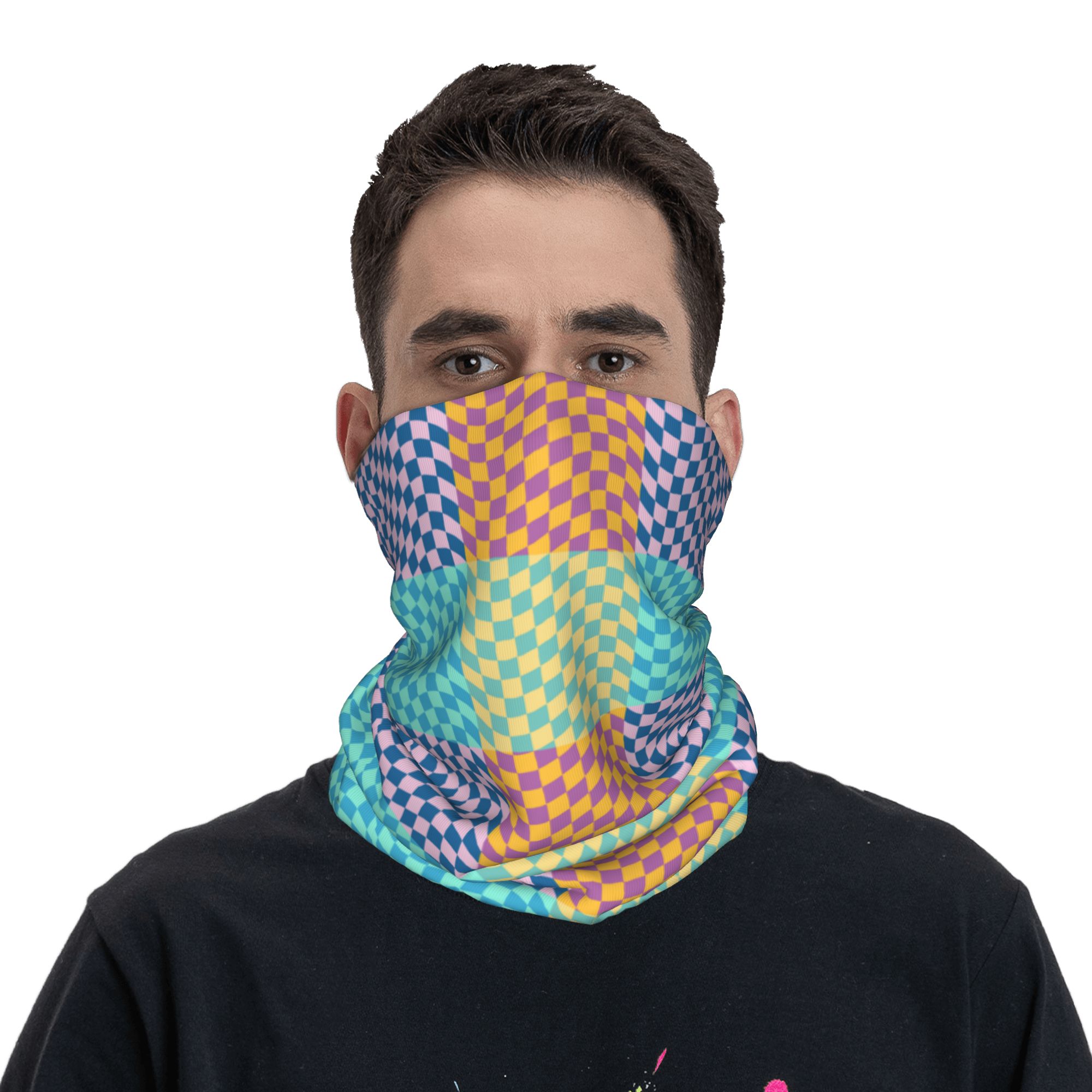 Kolorowa bandana w kratę, osło – Neck Gaiter Face Cover recenzja i cena